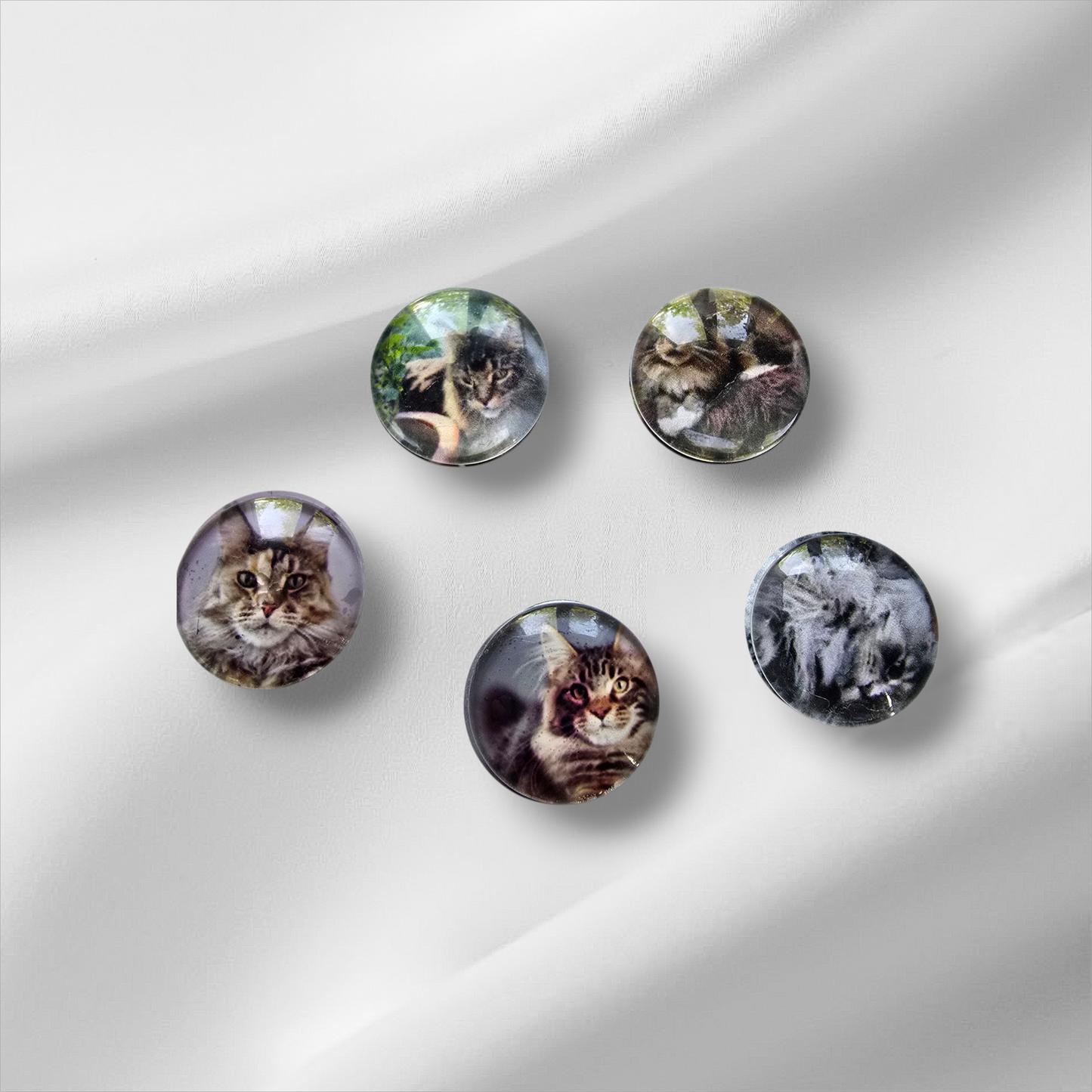 5 kpl kustomoituja lasimagneetteja omalla kuvalla